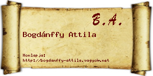 Bogdánffy Attila névjegykártya